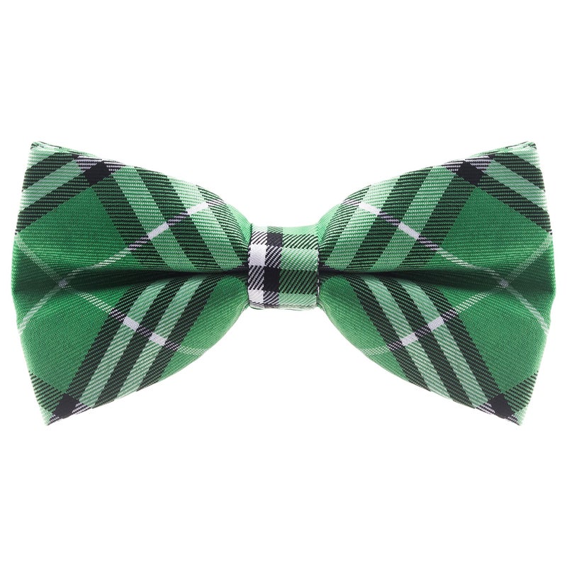 Man of Men Bow Ties for Men - Green Plaid Bow Tie - Image 1